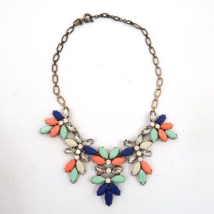 J CREW statement necklace blue coral mint